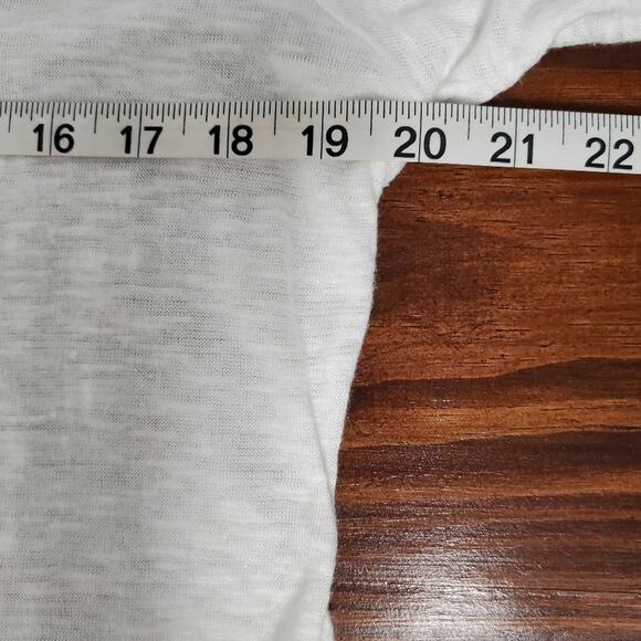 J. Jill Top Linen Blend Tunic Women's M White Asymmetric Hem Minimalist Coastal - Picture 8 of 11